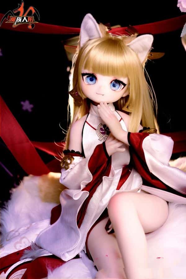 MOZUDOLL 85cm きつねちゃん TPE製アニメラブドール ダッチワイフ Aカップ 肌色＆眼球色＆メイク＆ウィッグ衣装は宣材写真と同じ 激安